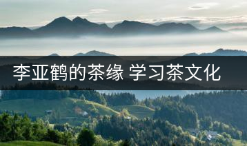 李亞鶴的茶緣 學(xué)習(xí)茶文化，了解茶文化，品味茶文化