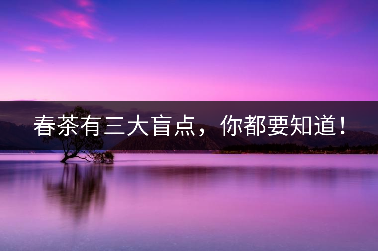 春茶有三大盲點(diǎn)，你都要知道！