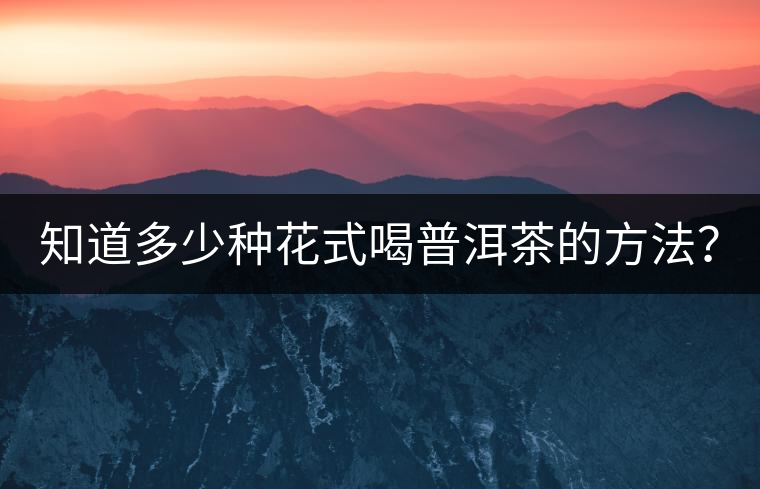 知道多少種花式喝普洱茶的方法？
