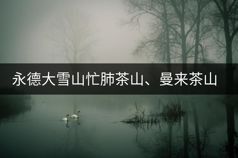 永德大雪山忙肺茶山、曼來茶山、放牛場(chǎng)茶園的生態(tài)指數(shù)