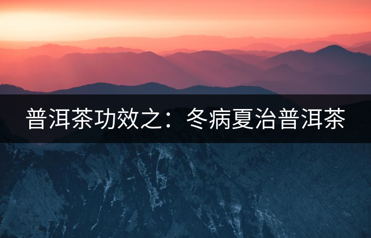 普洱茶功效之：冬病夏治普洱茶