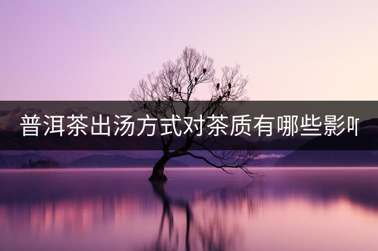 普洱茶出湯方式對(duì)茶質(zhì)有哪些影響？