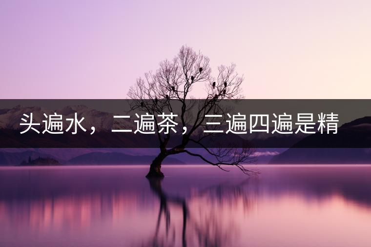 頭遍水，二遍茶，三遍四遍是精華