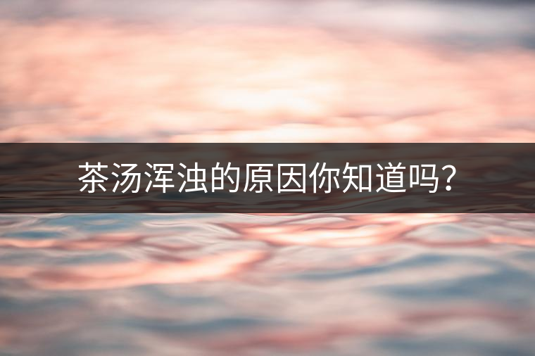 茶湯渾濁的原因你知道嗎？