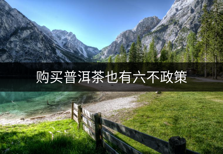 購(gòu)買(mǎi)普洱茶也有六不政策