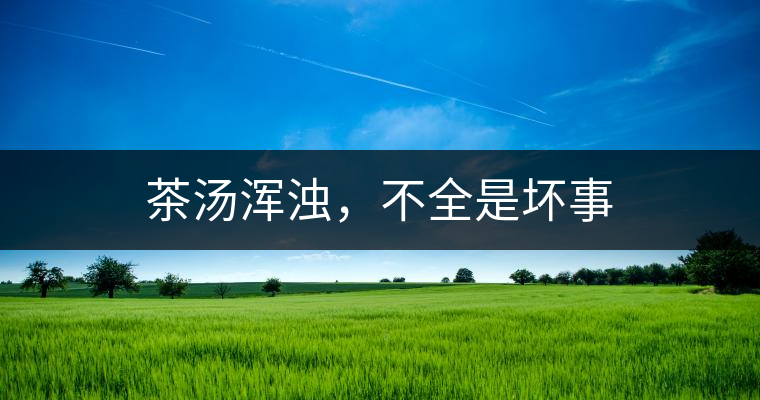 茶湯渾濁，不全是壞事