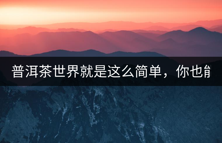 普洱茶世界就是這么簡(jiǎn)單，你也能懂！