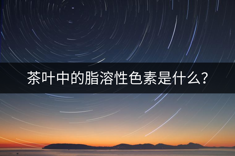 茶葉中的脂溶性色素是什么？