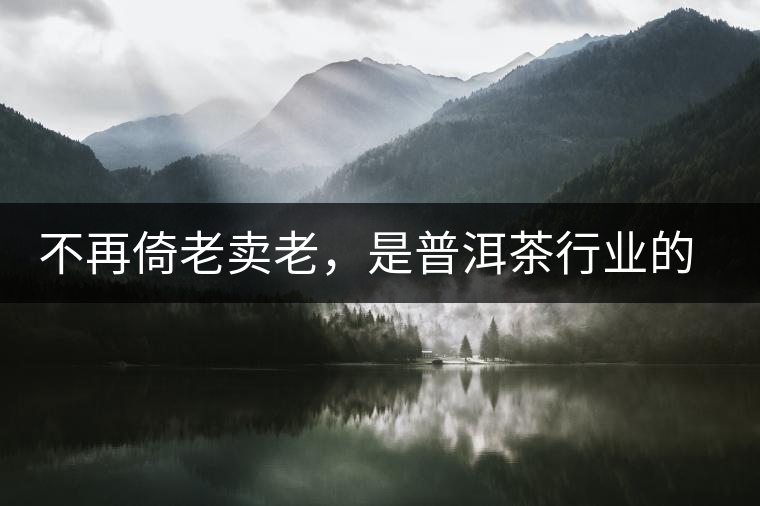 不再倚老賣老，是普洱茶行業(yè)的一大進步