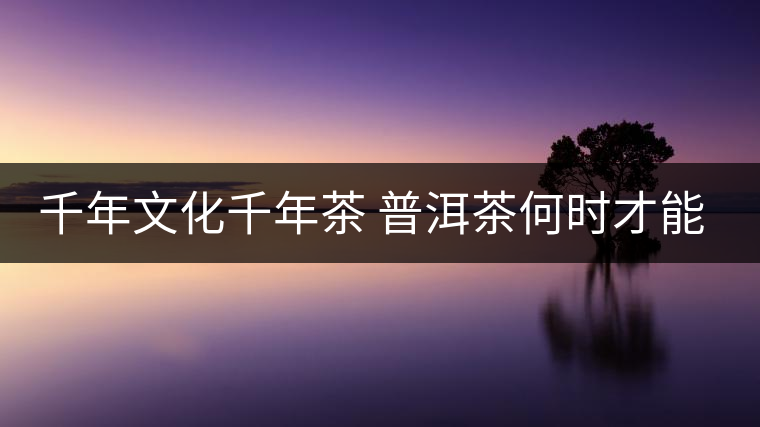 千年文化千年茶 普洱茶何時(shí)才能感動(dòng)全世界