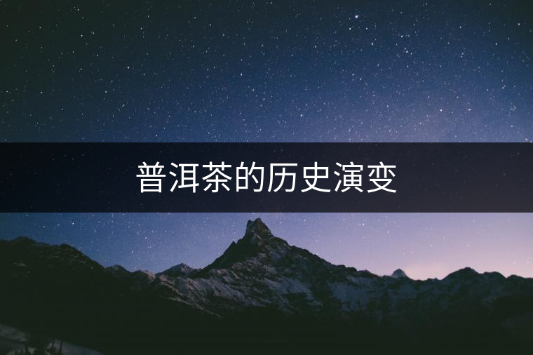 普洱茶的歷史演變 普洱茶的歷史演變