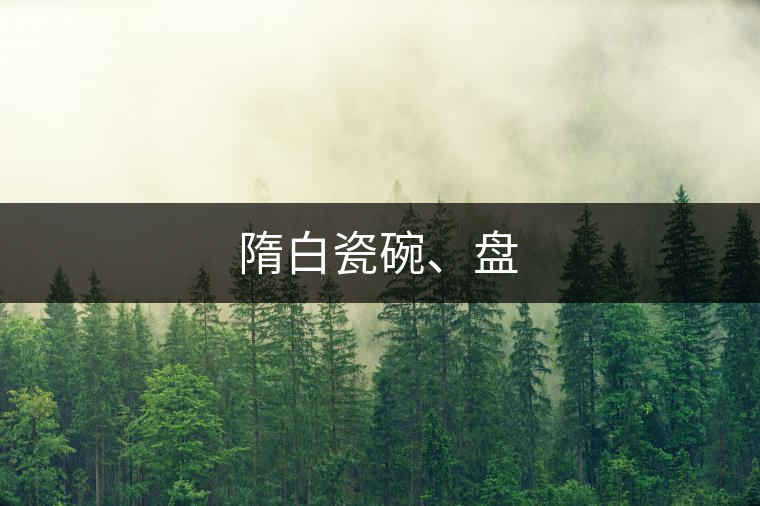 隋白瓷碗、盤