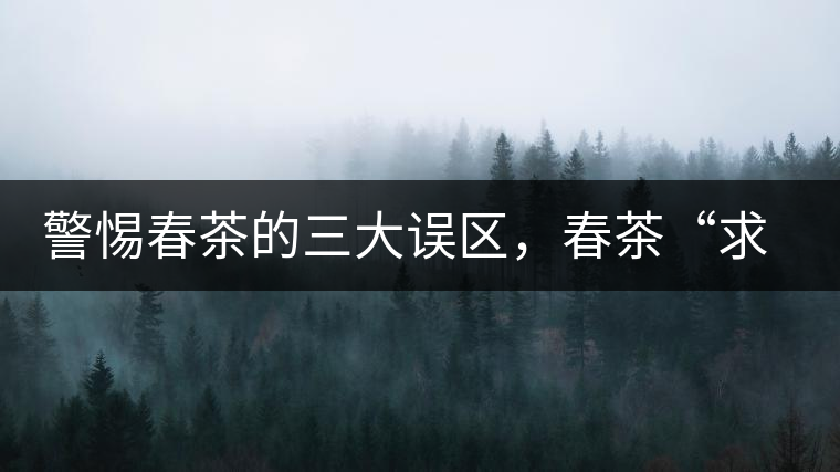 警惕春茶的三大誤區(qū)，春茶“求早”不如“求好”！