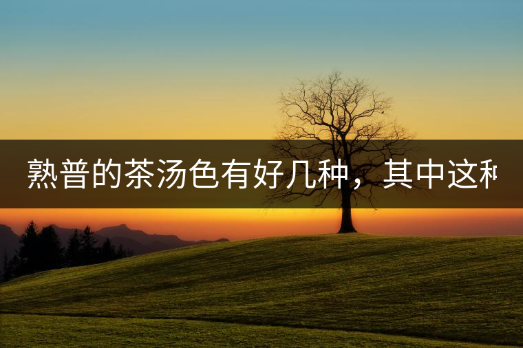 熟普的茶湯色有好幾種，其中這種不建議喝！