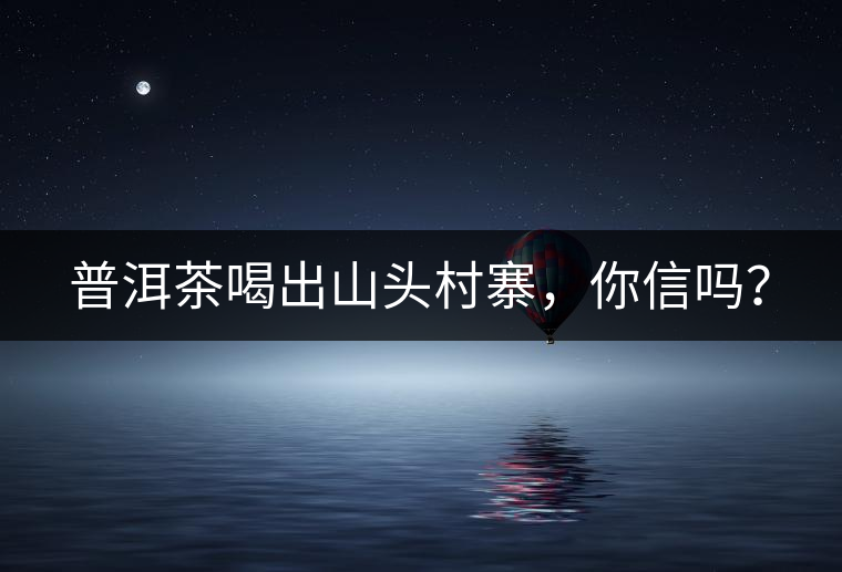 普洱茶喝出山頭村寨，你信嗎？