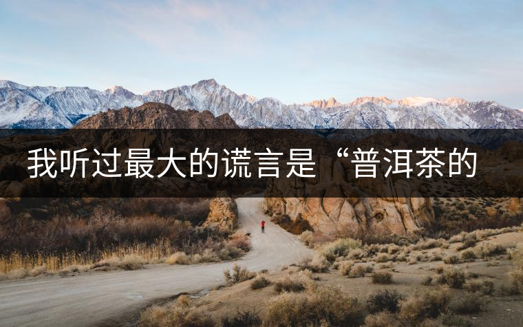 我聽過最大的謊言是“普洱茶的苦、澀、濃，就是霸氣”