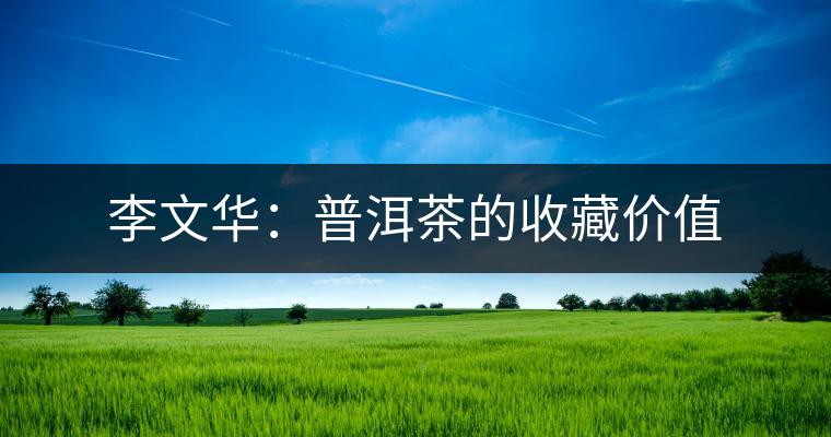 李文華:普洱茶的收藏價值 李文華:普洱茶的收藏價值