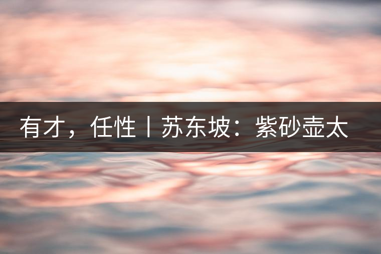 有才，任性丨蘇東坡：紫砂壺太小，不夠喝，那我就自己設(shè)計一款
