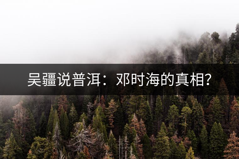 吳疆說(shuō)普洱：鄧時(shí)海的真相？