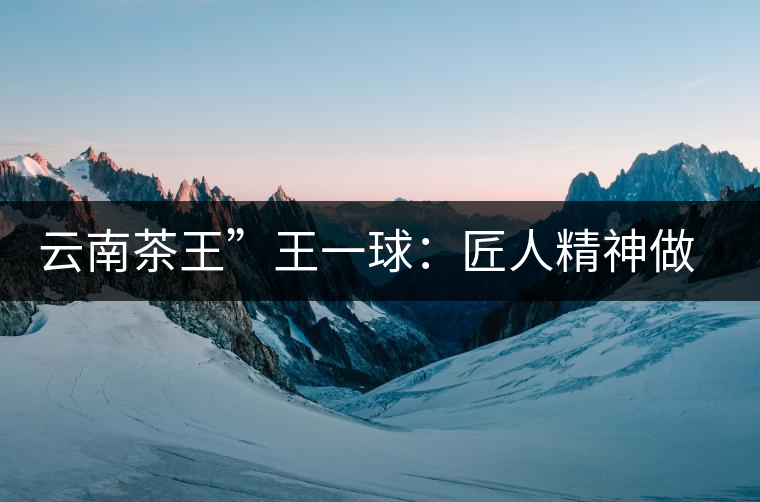 云南茶王”王一球：匠人精神做茶，郎河要做百年老店