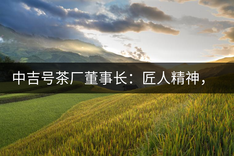 中吉號(hào)茶廠董事長(zhǎng)：匠人精神，普洱茶人成就大業(yè)的砝碼