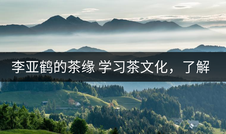 李亞鶴的茶緣 學習茶文化，了解茶文化，品味茶文化