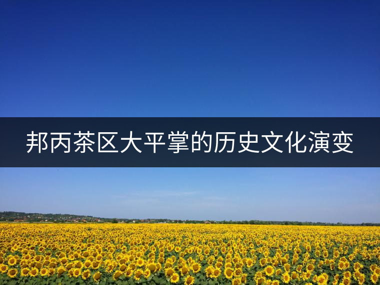 邦丙茶區(qū)大平掌的歷史文化演變 邦丙茶區(qū)大平掌的歷史文化演變