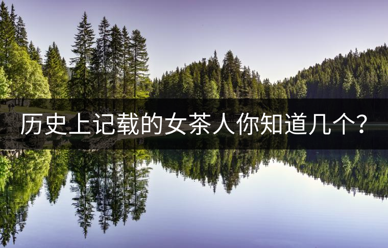 歷史上記載的女茶人你知道幾個？