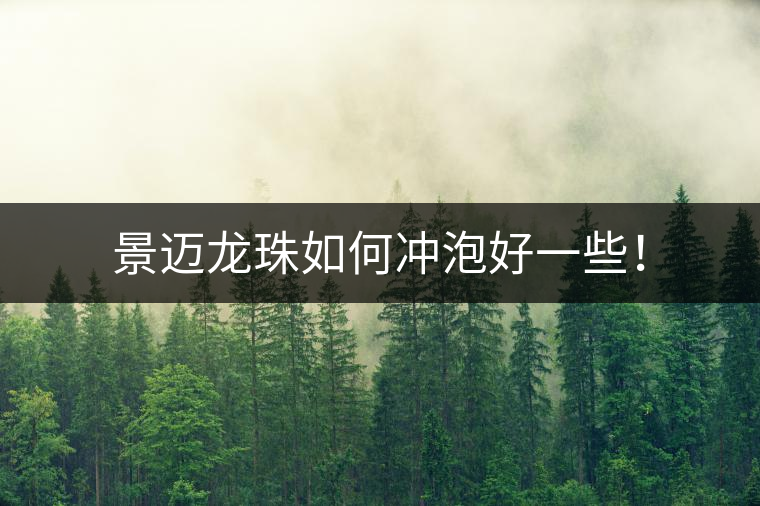 景邁龍珠如何沖泡好一些！