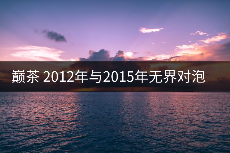 巔茶 2012年與2015年無界對泡啟示錄！