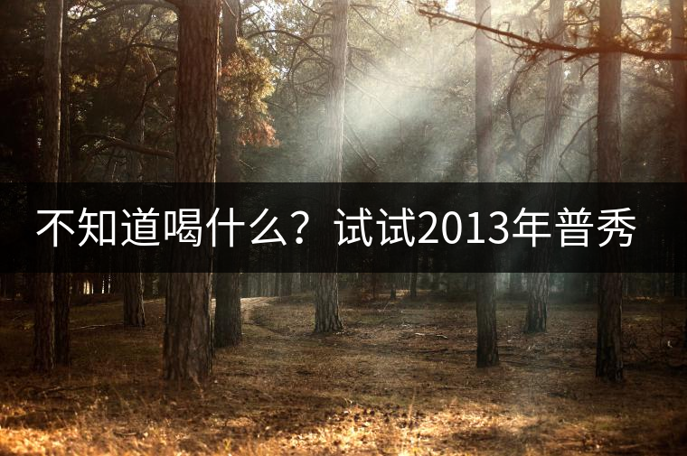 不知道喝什么？試試2013年普秀品味板山吧！