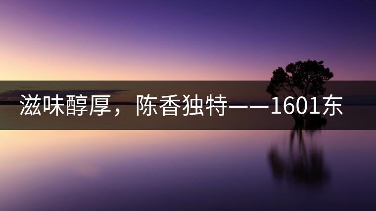 滋味醇厚，陳香獨(dú)特——1601東方美韻品鑒