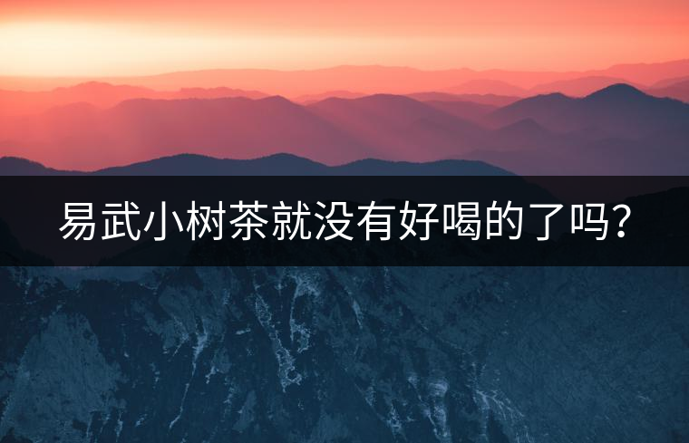 易武小樹(shù)茶就沒(méi)有好喝的了嗎？