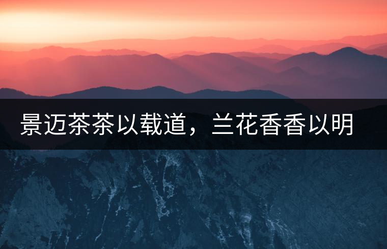 景邁茶茶以載道,蘭花香香以明道 景邁茶茶以載道,蘭花香香以明道