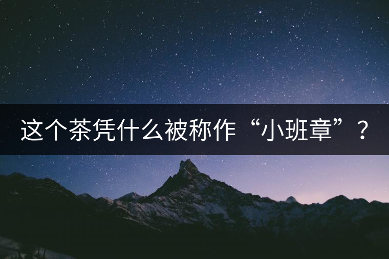 這個茶憑什么被稱作“小班章”？