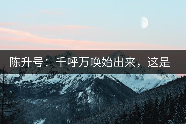 陳升號：千呼萬喚始出來，這是你我的“心翼”