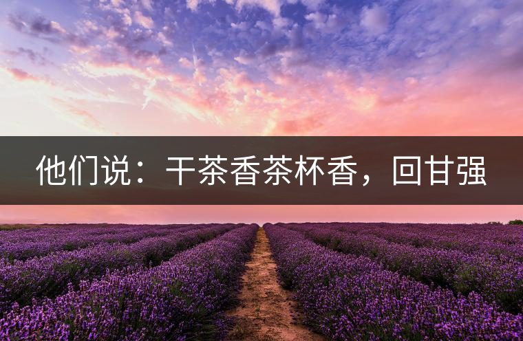 他們說：干茶香茶杯香，回甘強(qiáng)