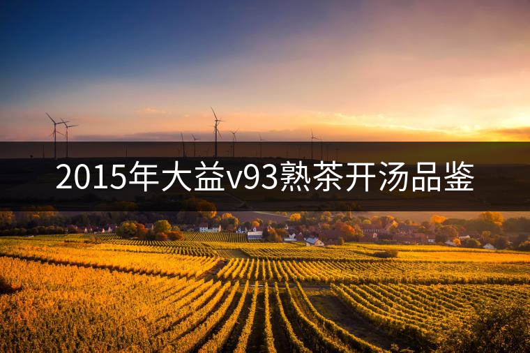 2015年大益v93熟茶開湯品鑒