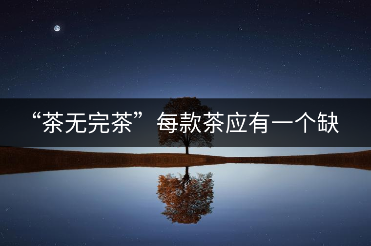 “茶無完茶”每款茶應(yīng)有一個缺點！