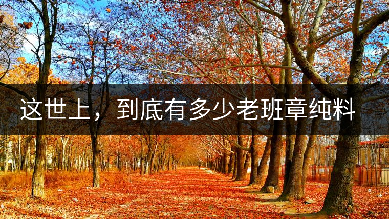 這世上，到底有多少老班章純料古樹茶