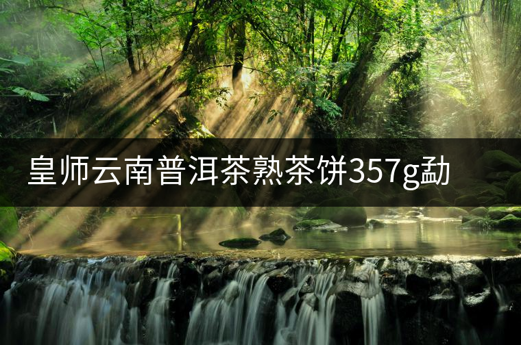皇師云南普洱茶熟茶餅357g勐海易武特八年陳香茶級(jí)送禮茶葉送茶具