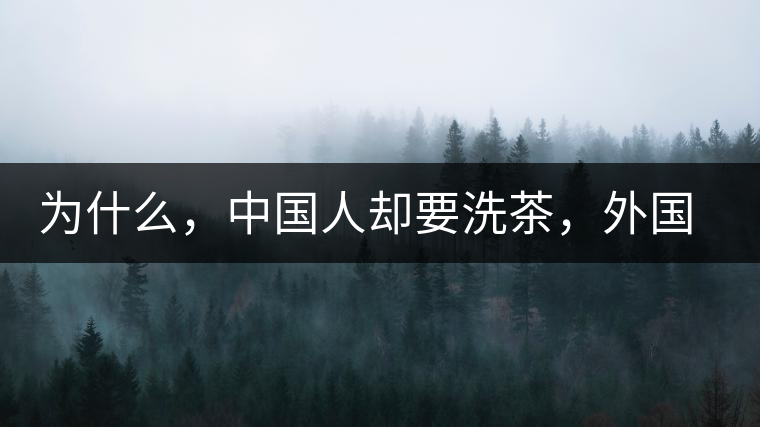 為什么，中國人卻要洗茶，外國人怎么不洗？