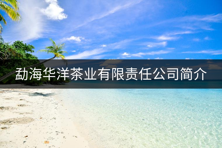 勐海華洋茶業(yè)有限責任公司簡介