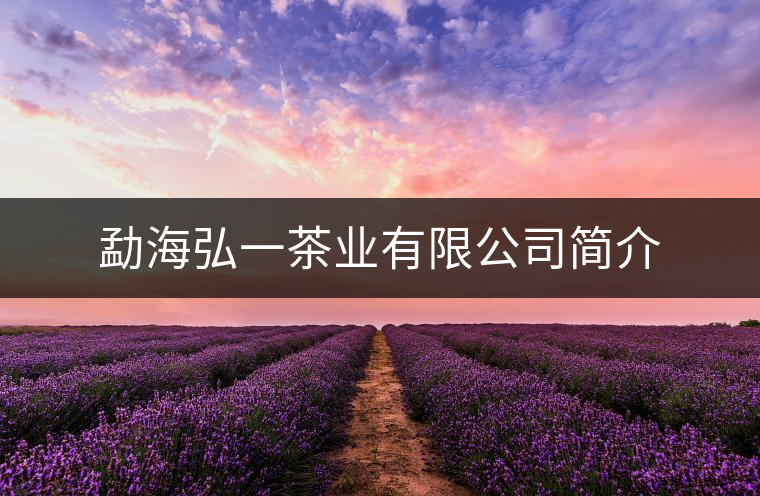 勐海弘一茶業(yè)有限公司簡(jiǎn)介 勐海弘一茶業(yè)有限公司簡(jiǎn)介