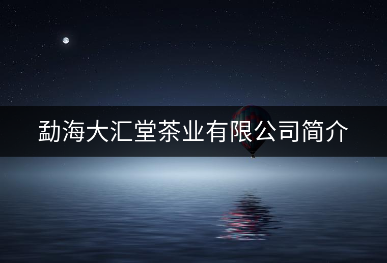 勐海大匯堂茶業(yè)有限公司簡(jiǎn)介 勐海大匯堂茶業(yè)有限公司簡(jiǎn)介