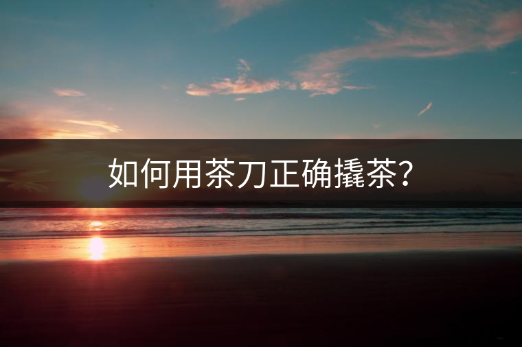 如何用茶刀正確撬茶？