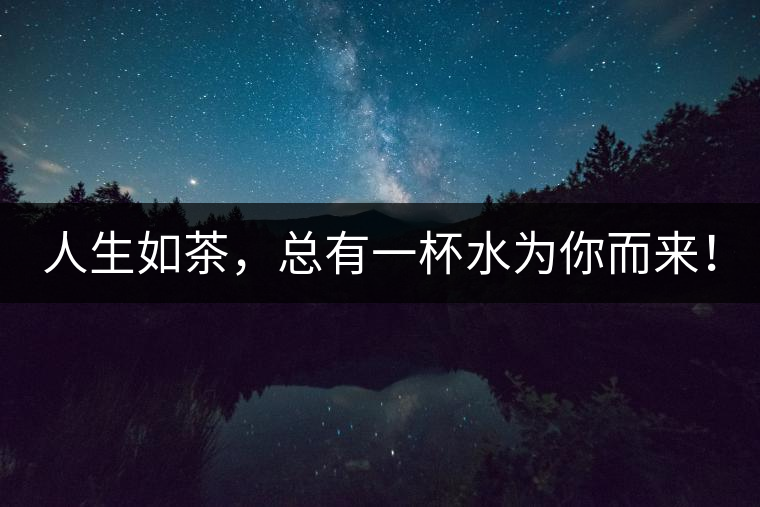 人生如茶，總有一杯水為你而來！