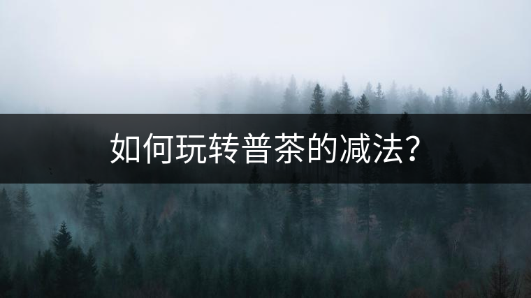 如何玩轉(zhuǎn)普茶的減法？