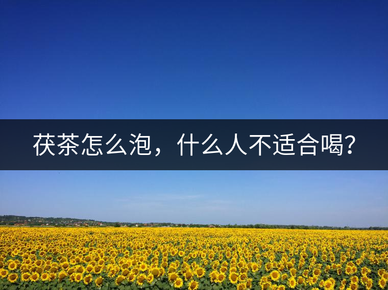 茯茶怎么泡，什么人不適合喝？