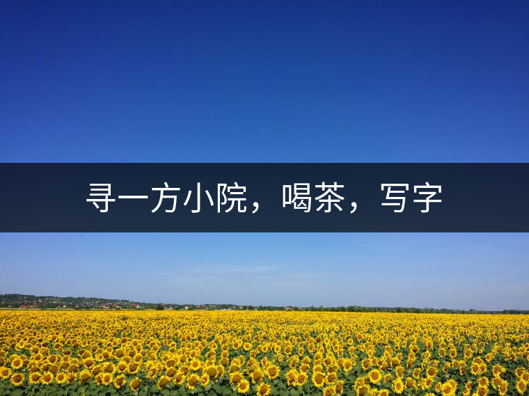 尋一方小院，喝茶，寫字